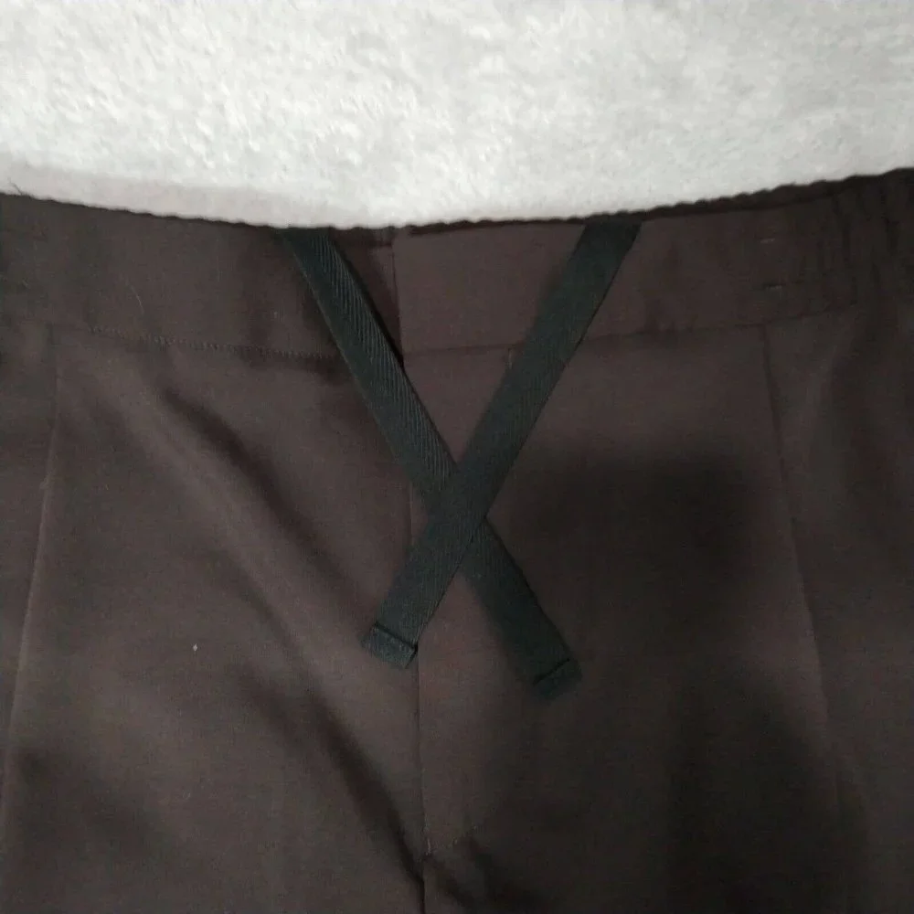 Reiss Trousers Mens 34 (34x28) Dark Aubergine Wool Nakata Drawstring Relaxed - Picture 15 of 16